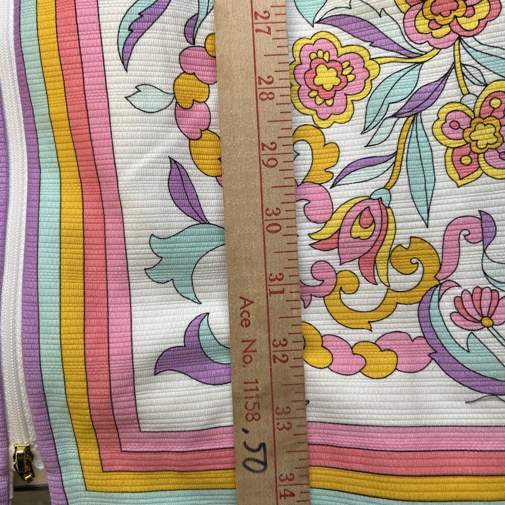 Trina Turk Pastel Floral Print shift Dress Size 4 Vintage Inspired Zip Front - Picture 6 of 8